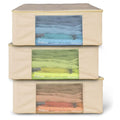 Cotton Canvas Clothes Storage Bags/Saree Covers with Zip for Storage Specially Design for Woman Dresses, Sarees, Lehengas for Wardrobe Organizer (17 x 14 x 7 Inch)
